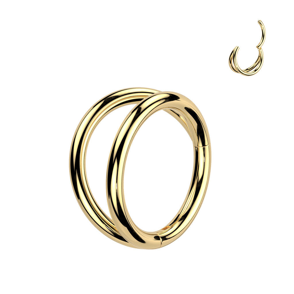 Premium G23 Titanium Double Stack Segment Ring 20g - 16g