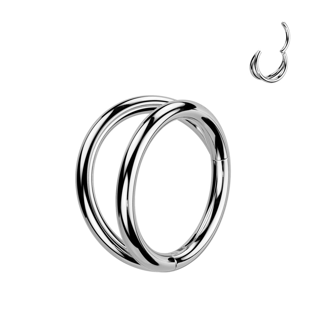 Premium G23 Titanium Double Stack Segment Ring 20g - 16g