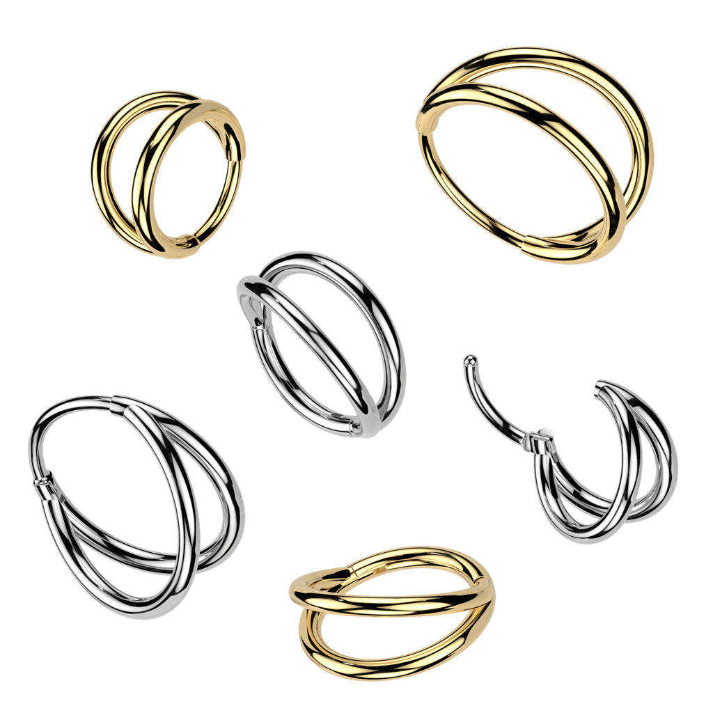 Premium G23 Titanium Double Stack Segment Ring 20g - 16g