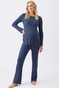 Sienna Rib Knit Pants in French Navy Ripe