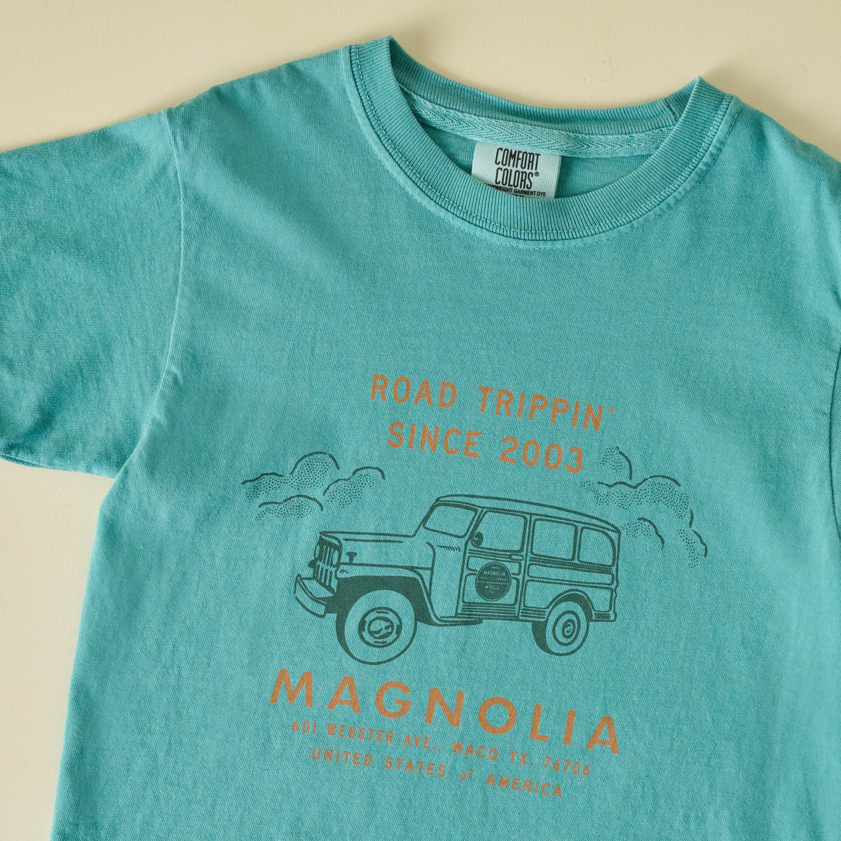 Magnolia Road Trippin Green Kids Shirt