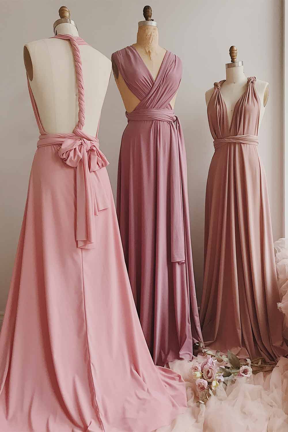 Violaine Dusty Pink | Convertible Maxi Dress