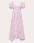 Rory Asymmetric Gingham-Print Cotton Midi Dress