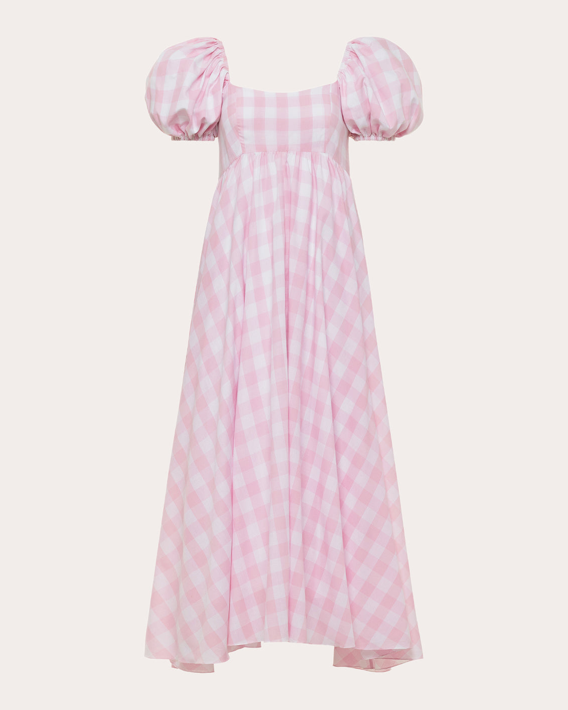 Rory Asymmetric Gingham-Print Cotton Midi Dress