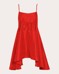 Rachel Gathered-Waist Silk Mini Dress
