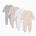 Rainbow Zip Sleepsuit 4 Pack