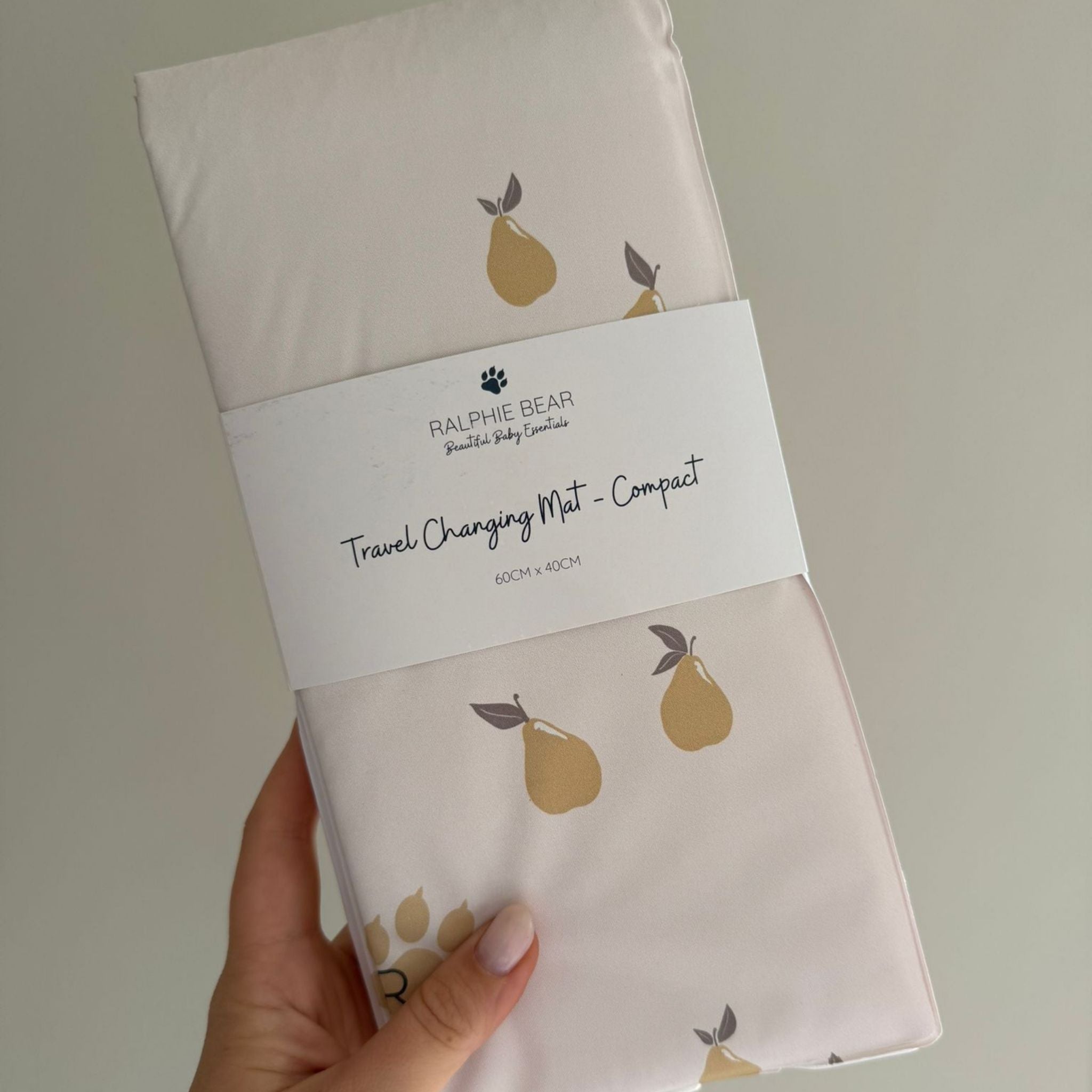 Ralphie Bear Baby Changing Compact Travel Mat - Pears