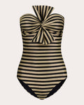 Raquel Stripe Bow Bandeau One-Piece