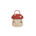 Rattan Mushroom Basket - Red