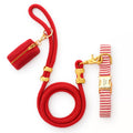 Red Stripe Collar Walk Set