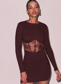 Rib & Bouquet Lace Boned Dress