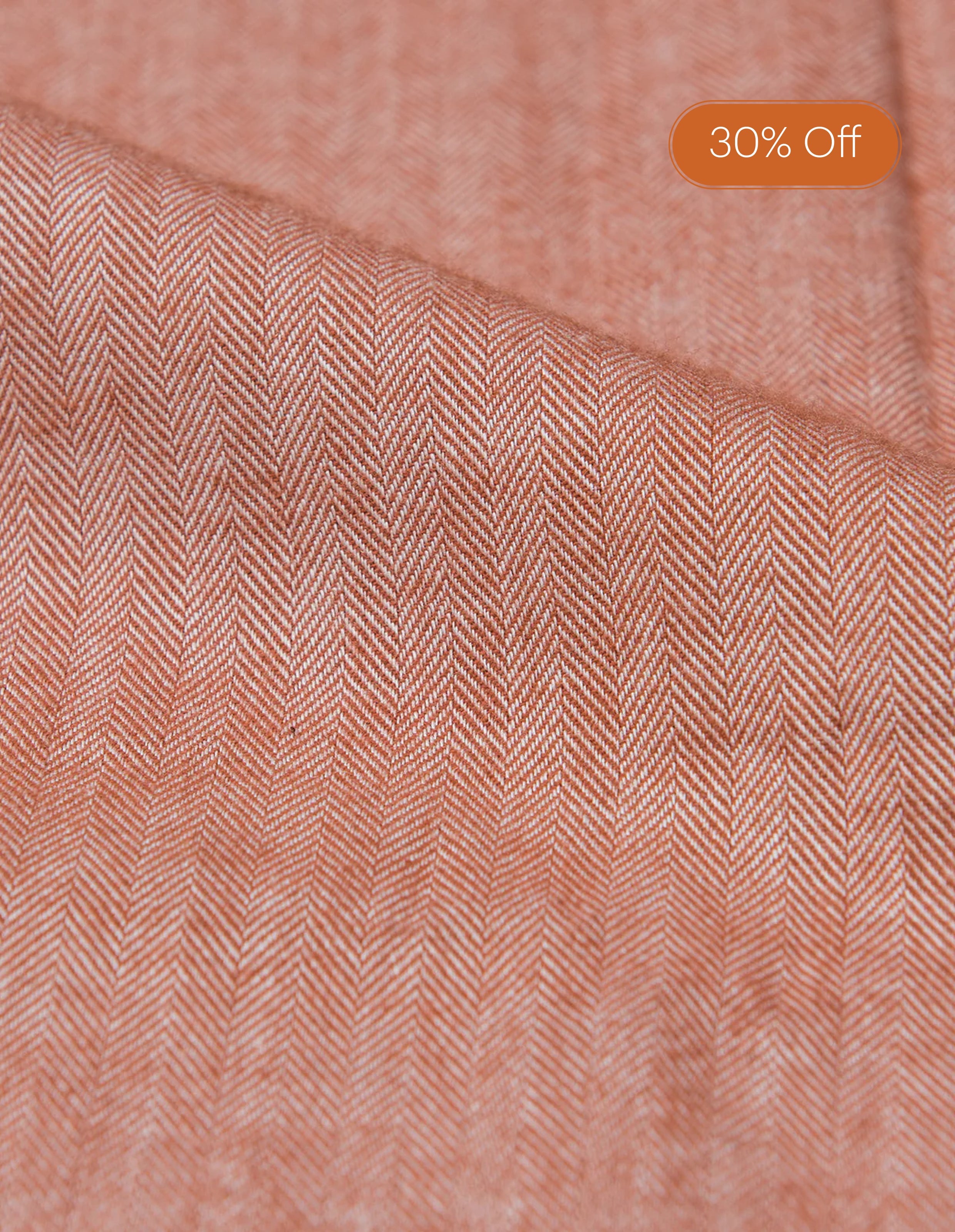 Rust Herringbone Cashmere Blend