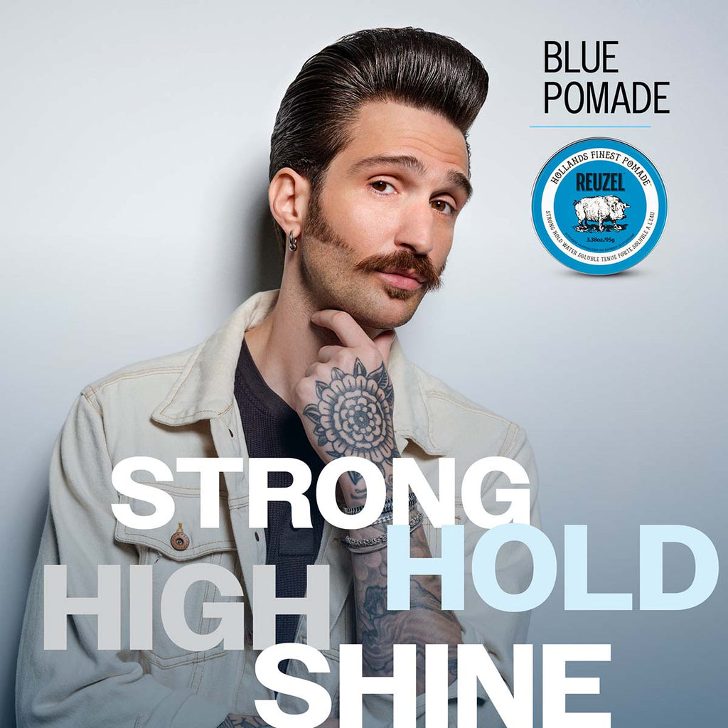 Blue High Shine Strong Hold Pomade