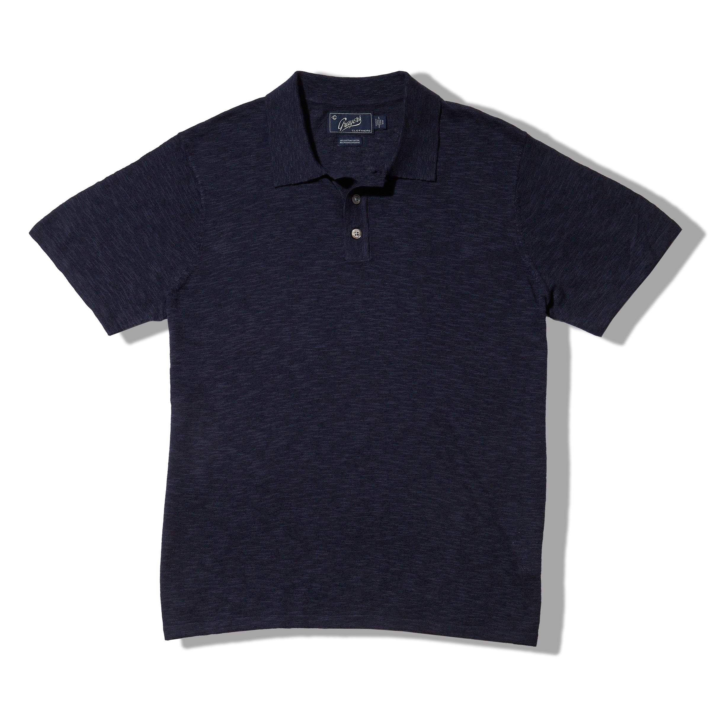 Cloud Cotton Sweater Polo - Navy