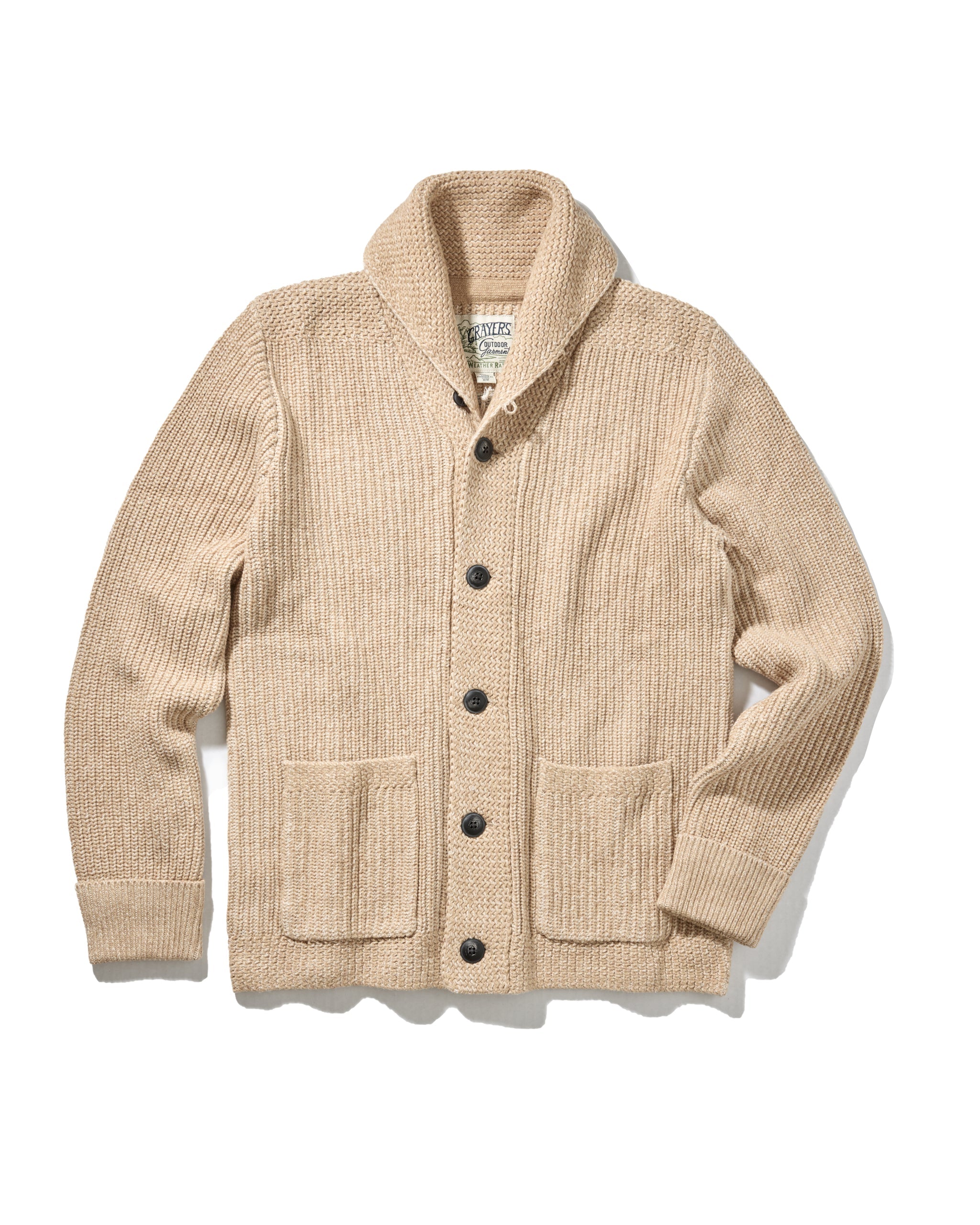 Belmont Plaited Shawl Cardigan - Sand