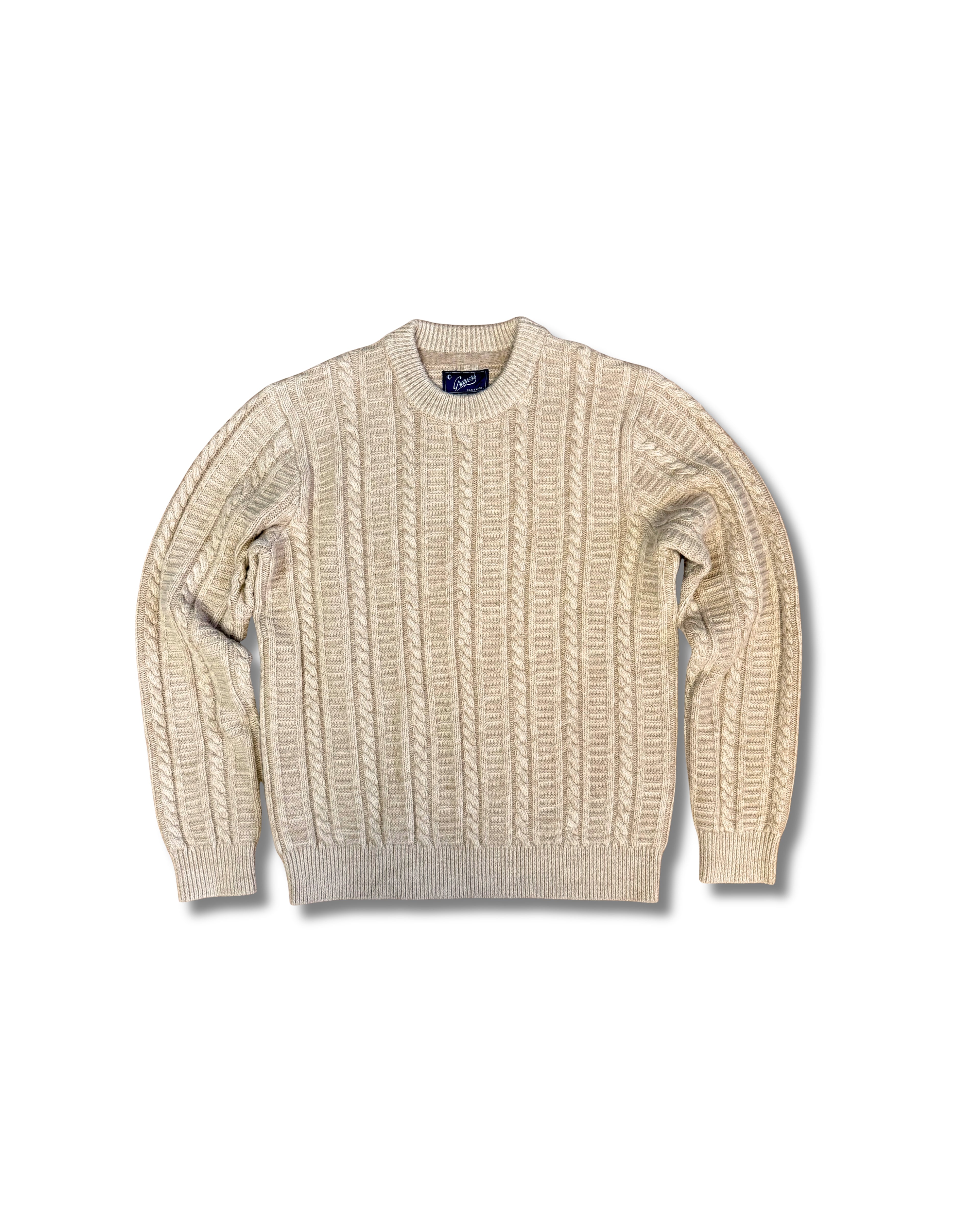 Daniel Cable Crew Sweater SMP - Mushroom
