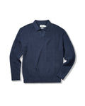 Shaker Stitch Cotton Polo Sweater - Navy