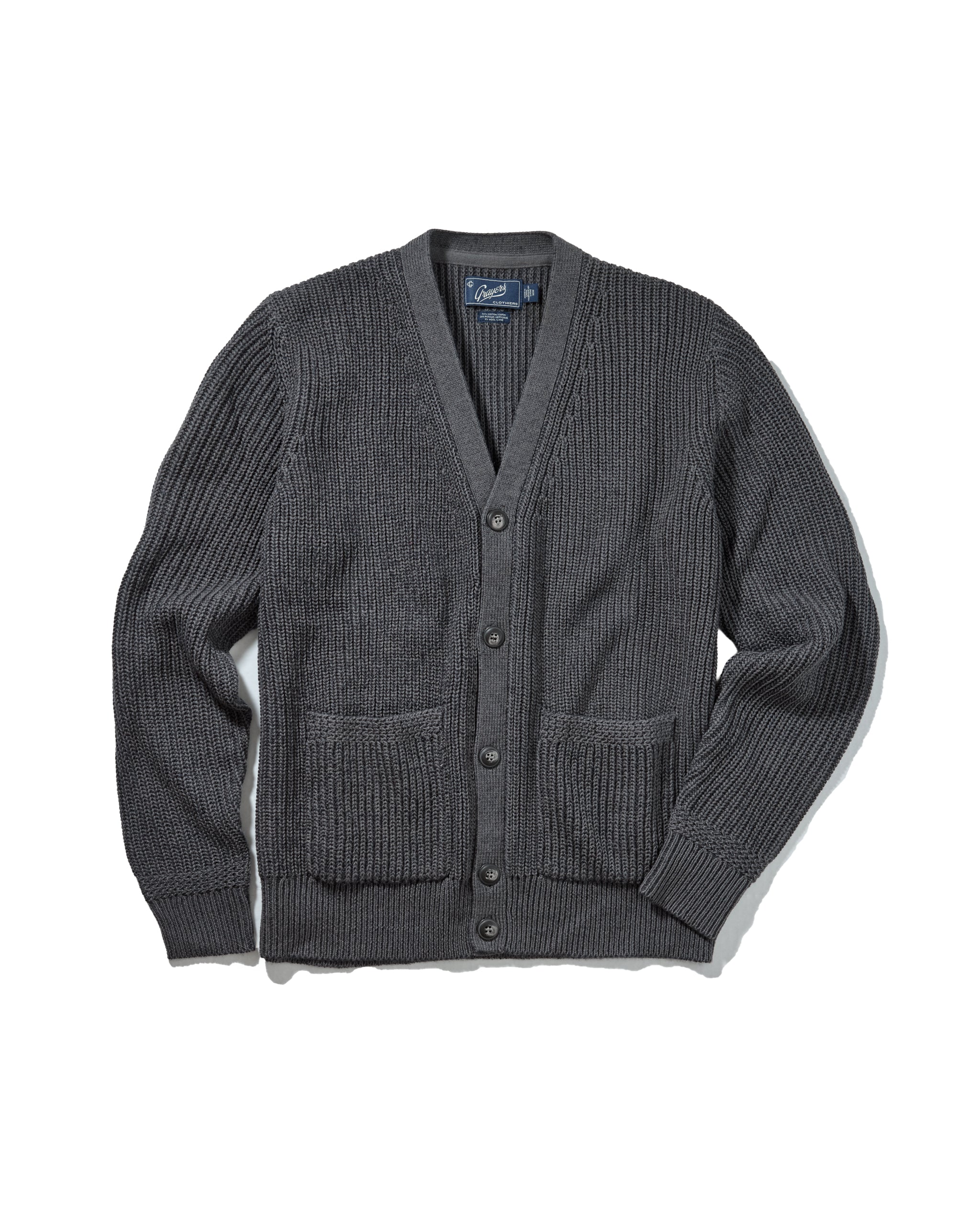Portsmouth Rib Cardigan - Gunmetal