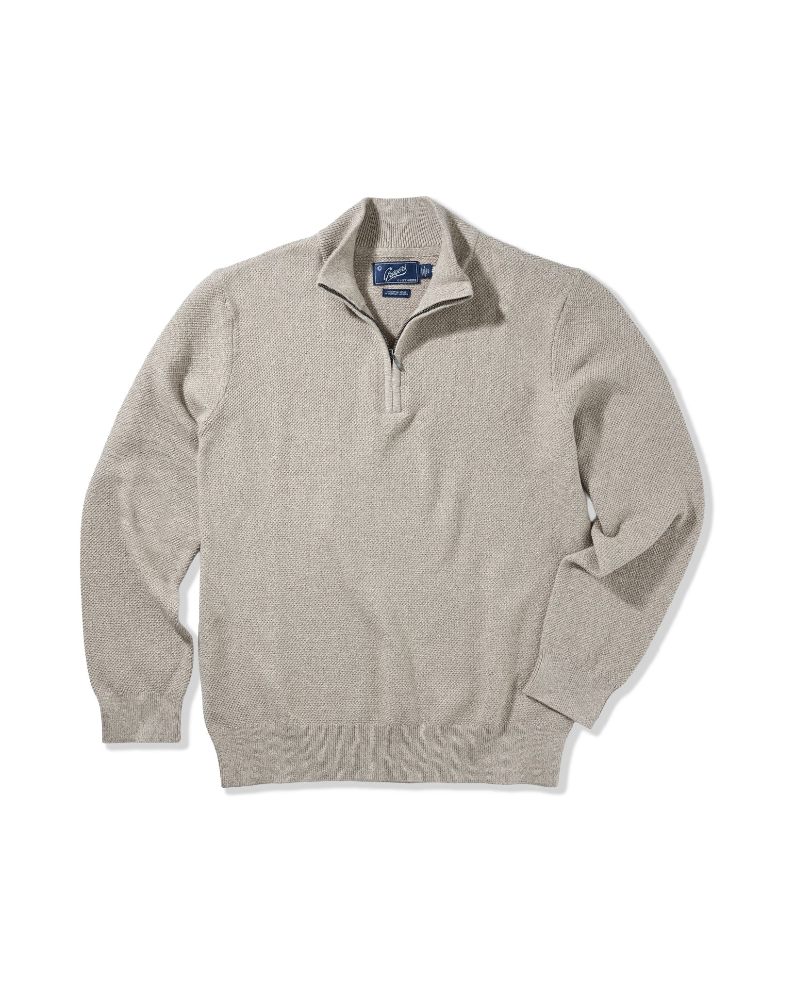 Ernest Cotton Cashmere 1/4 zip - Oatmeal