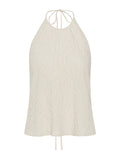 Crushed Halter Top in Petite Pinstripe