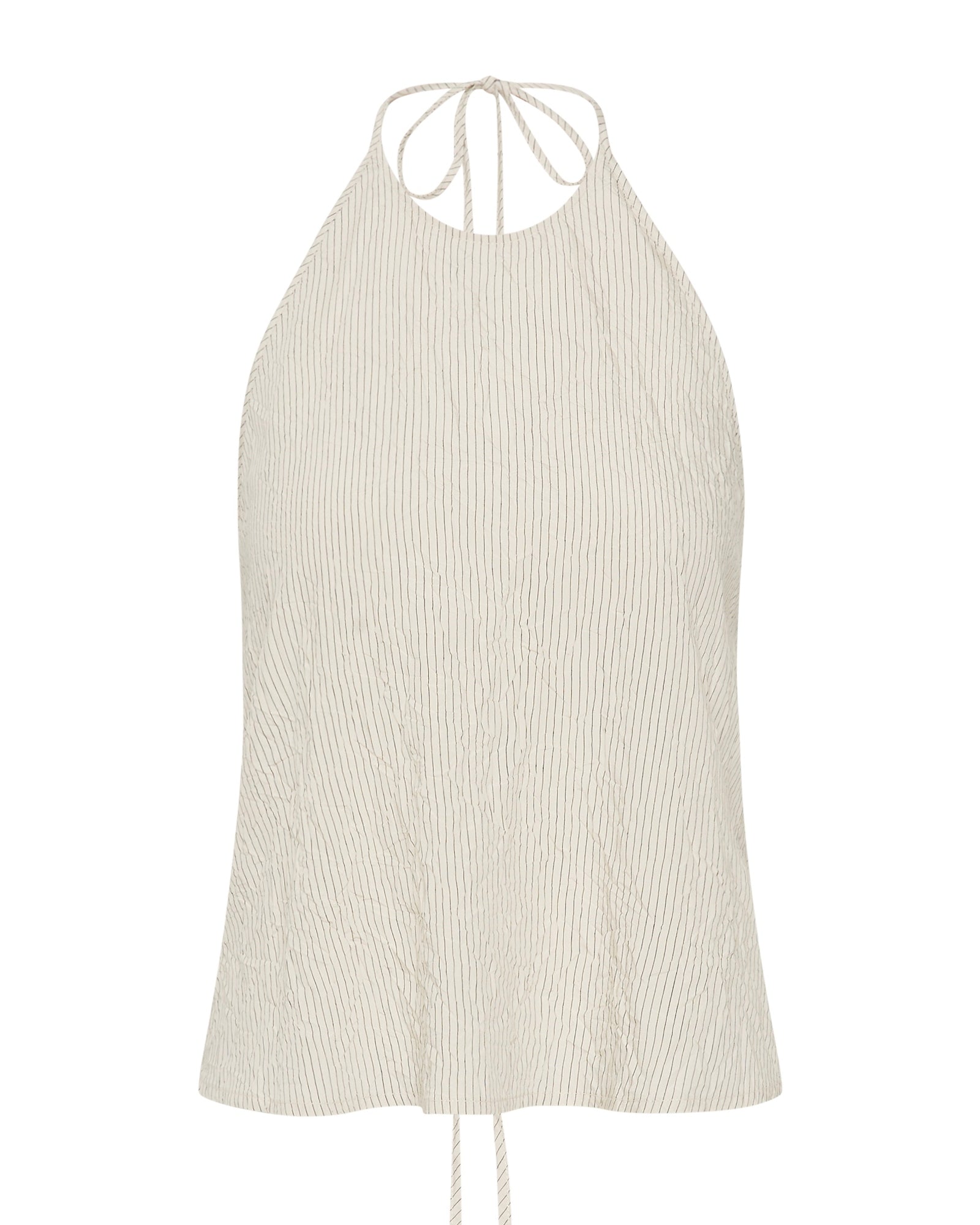 Crushed Halter Top in Petite Pinstripe