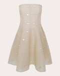 Sable Pearl-Embellished Mini Dress