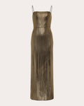 Sarika Metallic Lamé Midi Dress