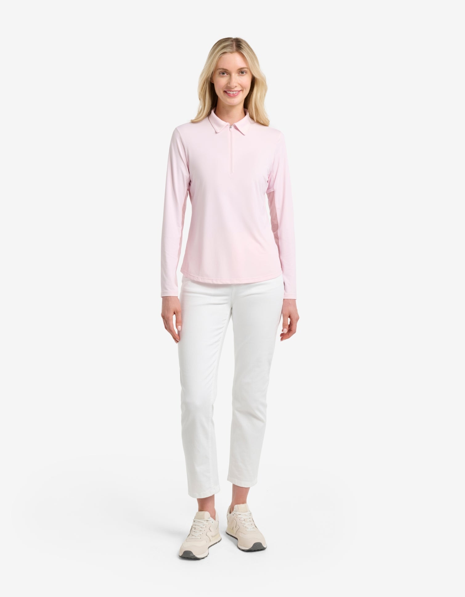 Long Sleeve Zip Polo Shirt UPF 50+