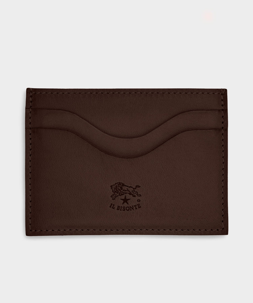 Il Bisonte Salina Leather Card Holder in Caffe