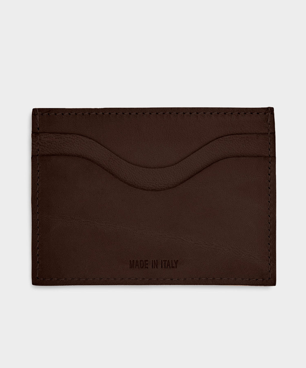 Il Bisonte Salina Leather Card Holder in Caffe