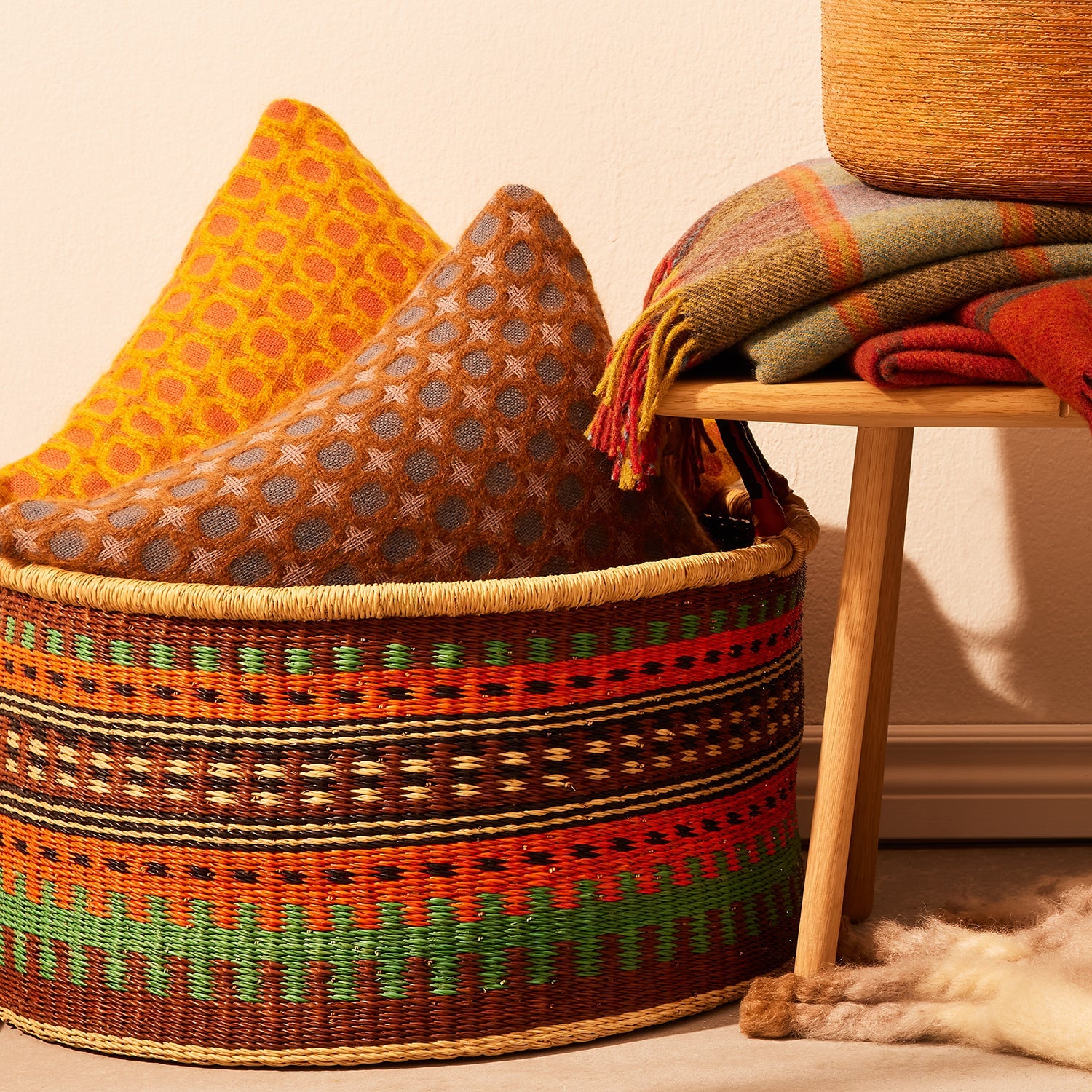 Large Woven Short Basket