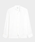 Relaxed Cotton-Silk Band Collar Shirt