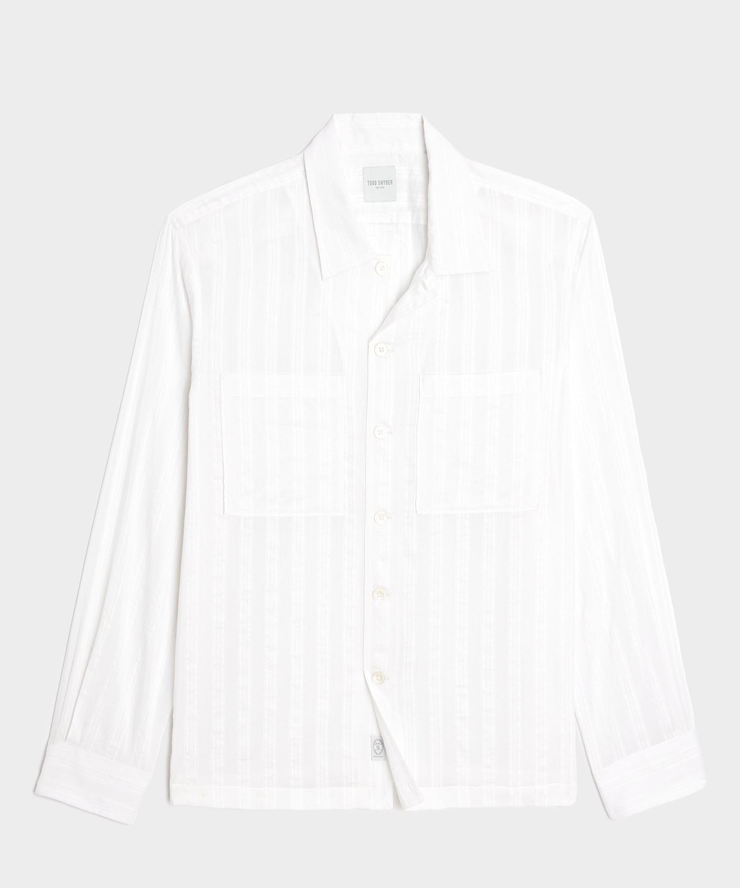 Relaxed Cotton-Silk Jacquard Camp Collar Shirt