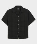 Cropped Embroidered Linen Camp Collar Shirt