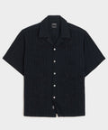 Cropped Cotton Camp Collar Shirt