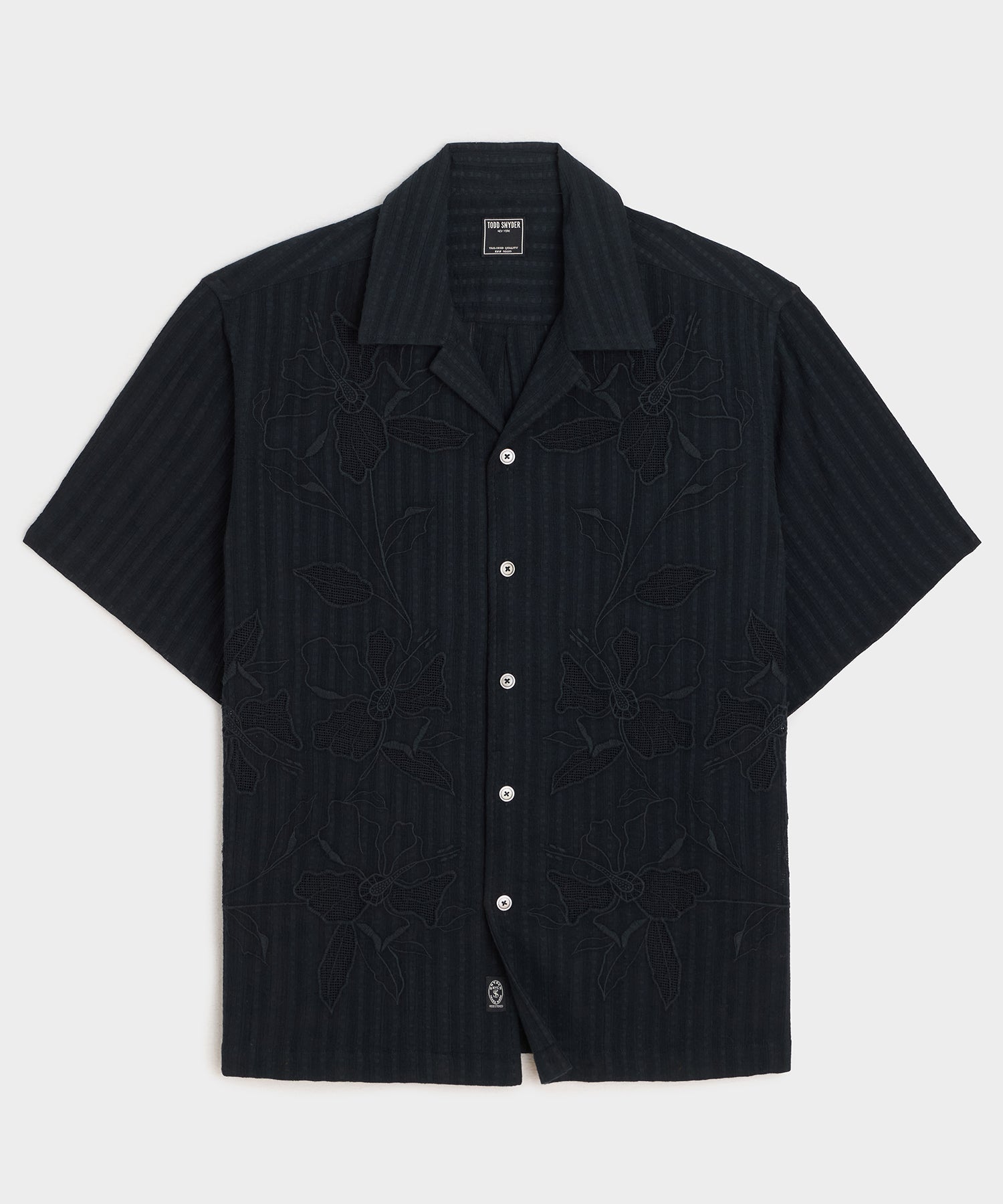 Cropped Cotton Camp Collar Shirt