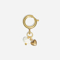 Shoe Charm Heart Pearl Bone