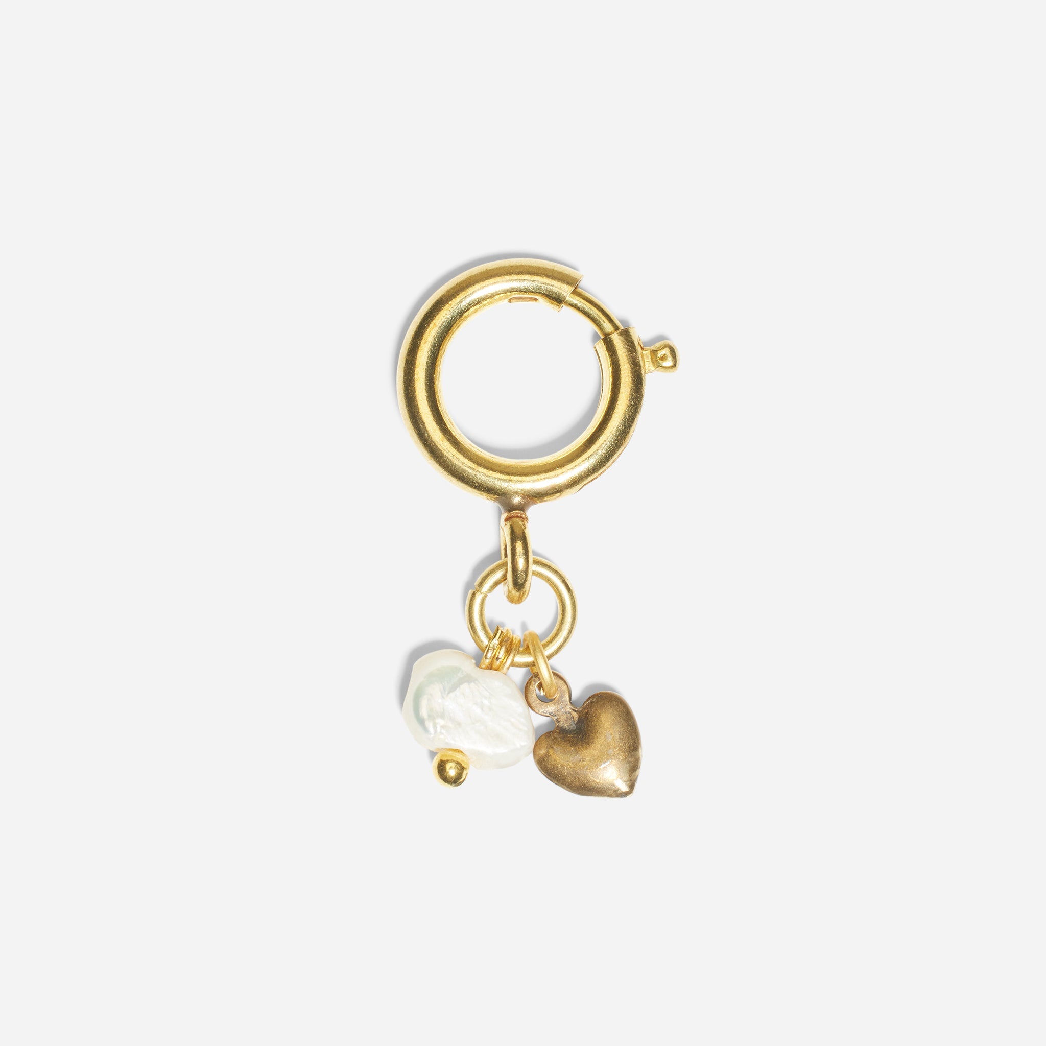 Shoe Charm Heart Pearl Bone