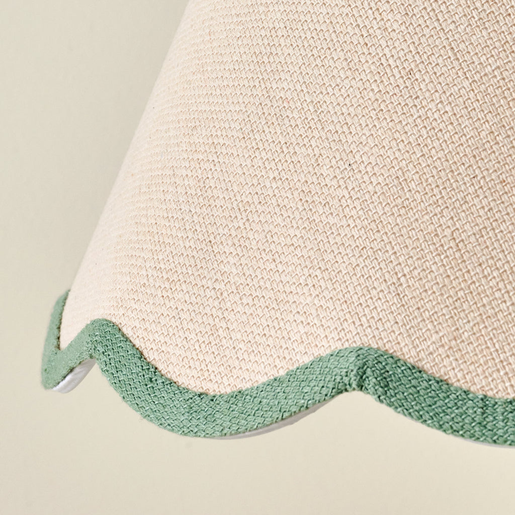 Green Wavy Trim Linen Shade
