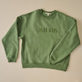 Silos 3D Embroidered Green Sweatshirt