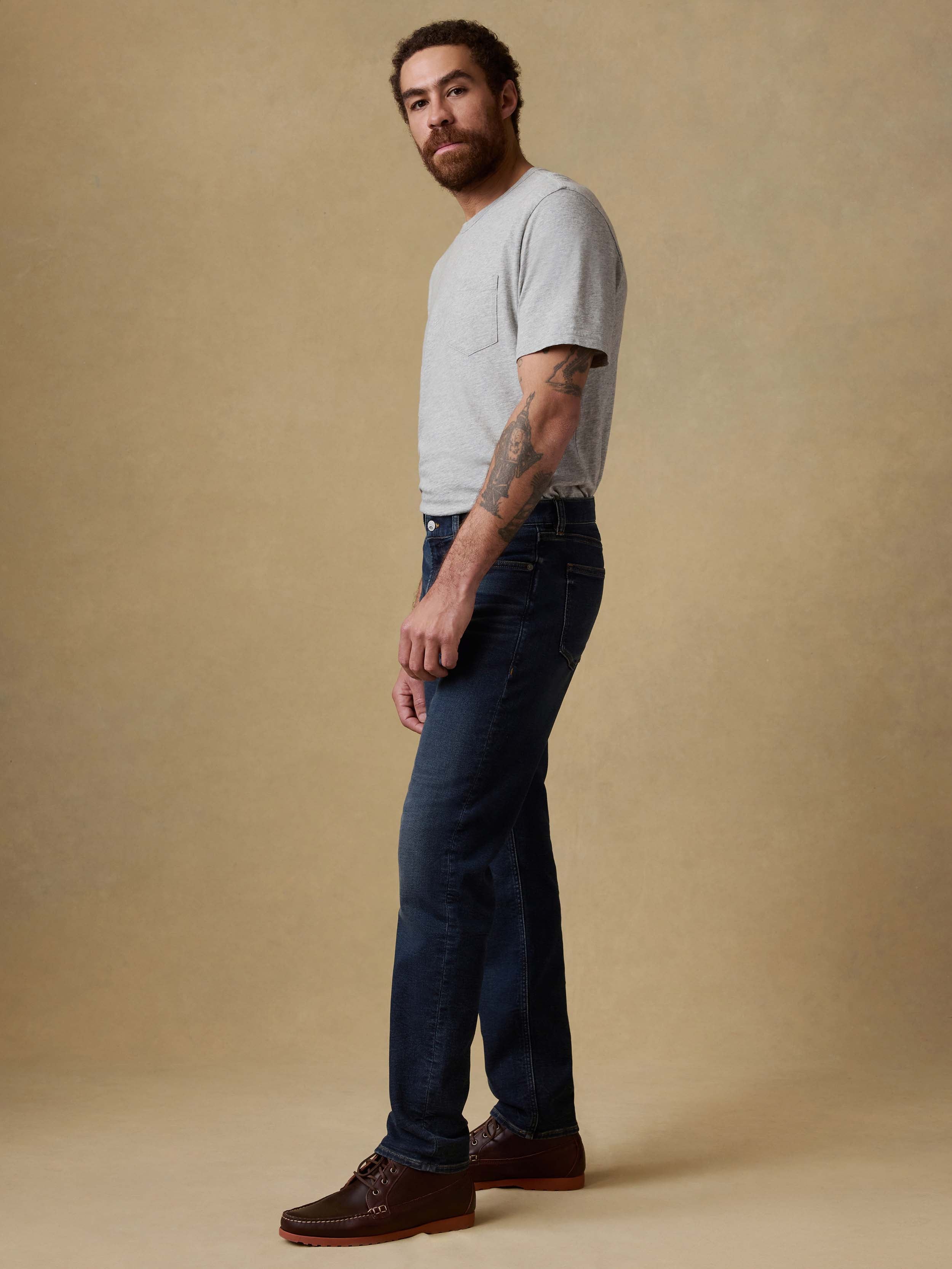 Stretch Terry Indigo 5-Pocket Pant - Belmar Coast Wash