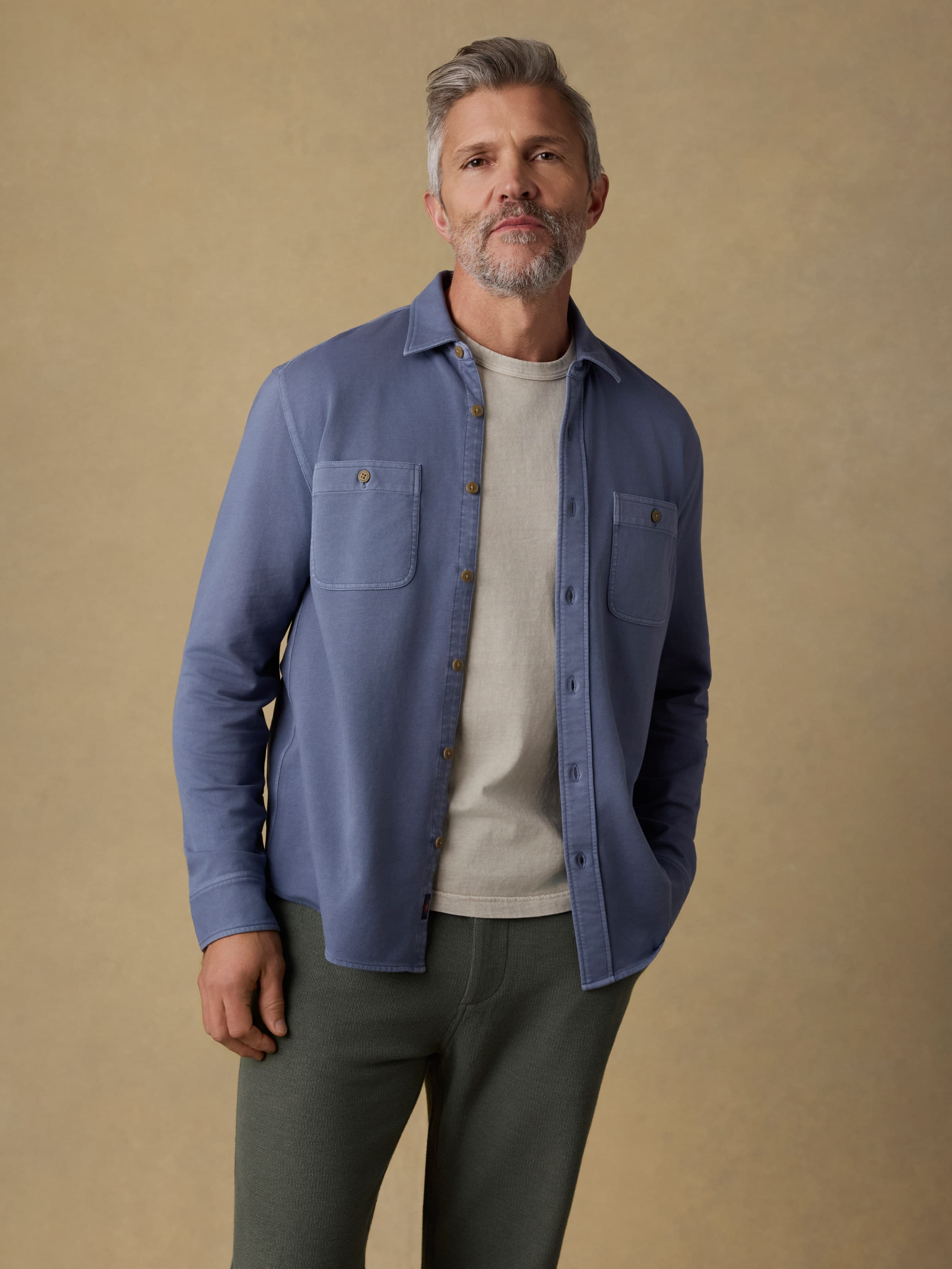 Field Knit Shirt - Flint Sky