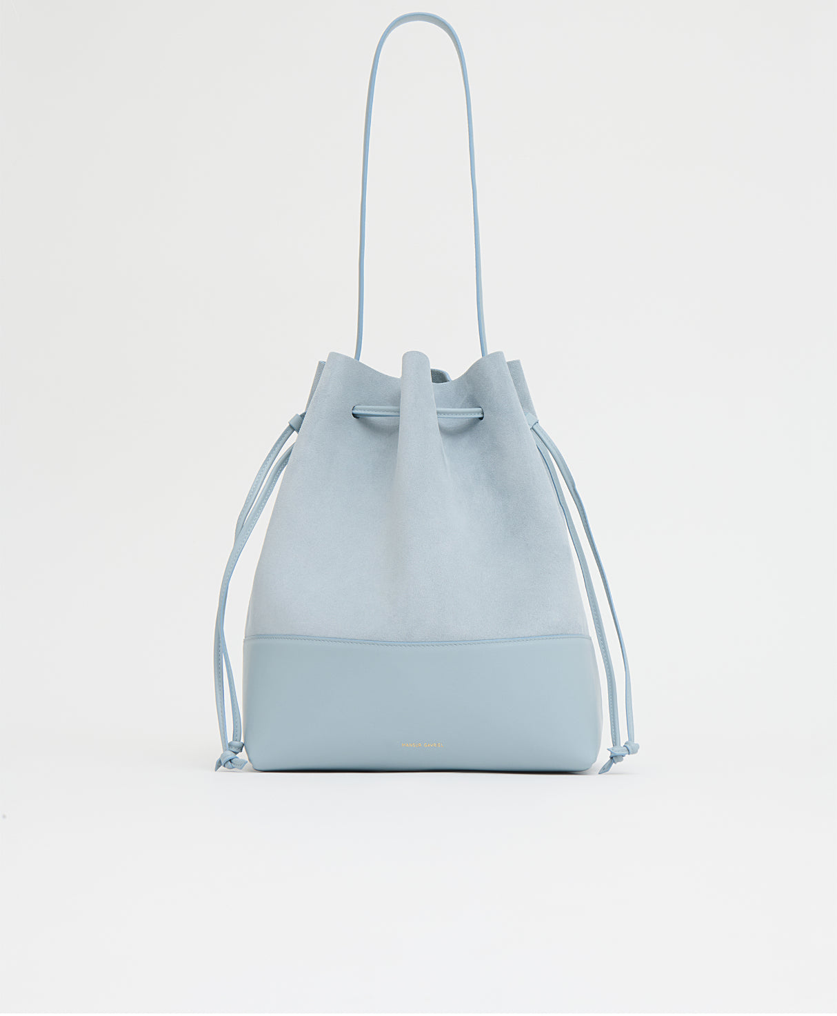 Drawstring Cabas - Baby Blue Suede/Baby Blue