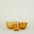 Blown Glass Mixing Bowls - Amber