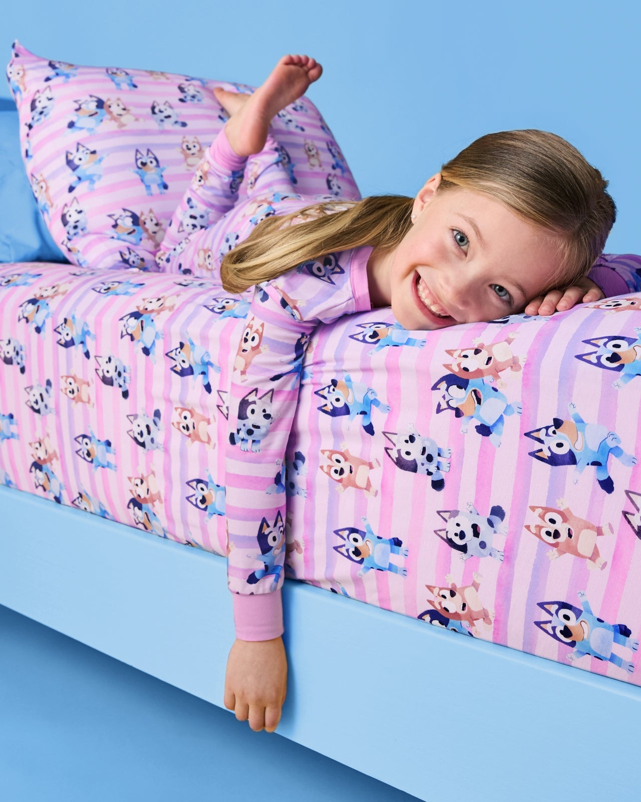 Pink Bluey Dance All Day Twin Sheet Set