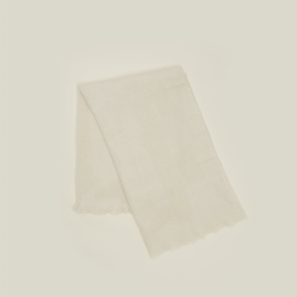 Solid Mohair Throw - Ivory