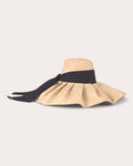 Bella Chiffon Scarf Pleated Raffia Sun Hat