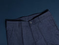 Cotton Herringbone Five Pocket - Navy And Black