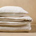 Antique White + Oatmeal Stripe Linen Cotton Duvet Cover