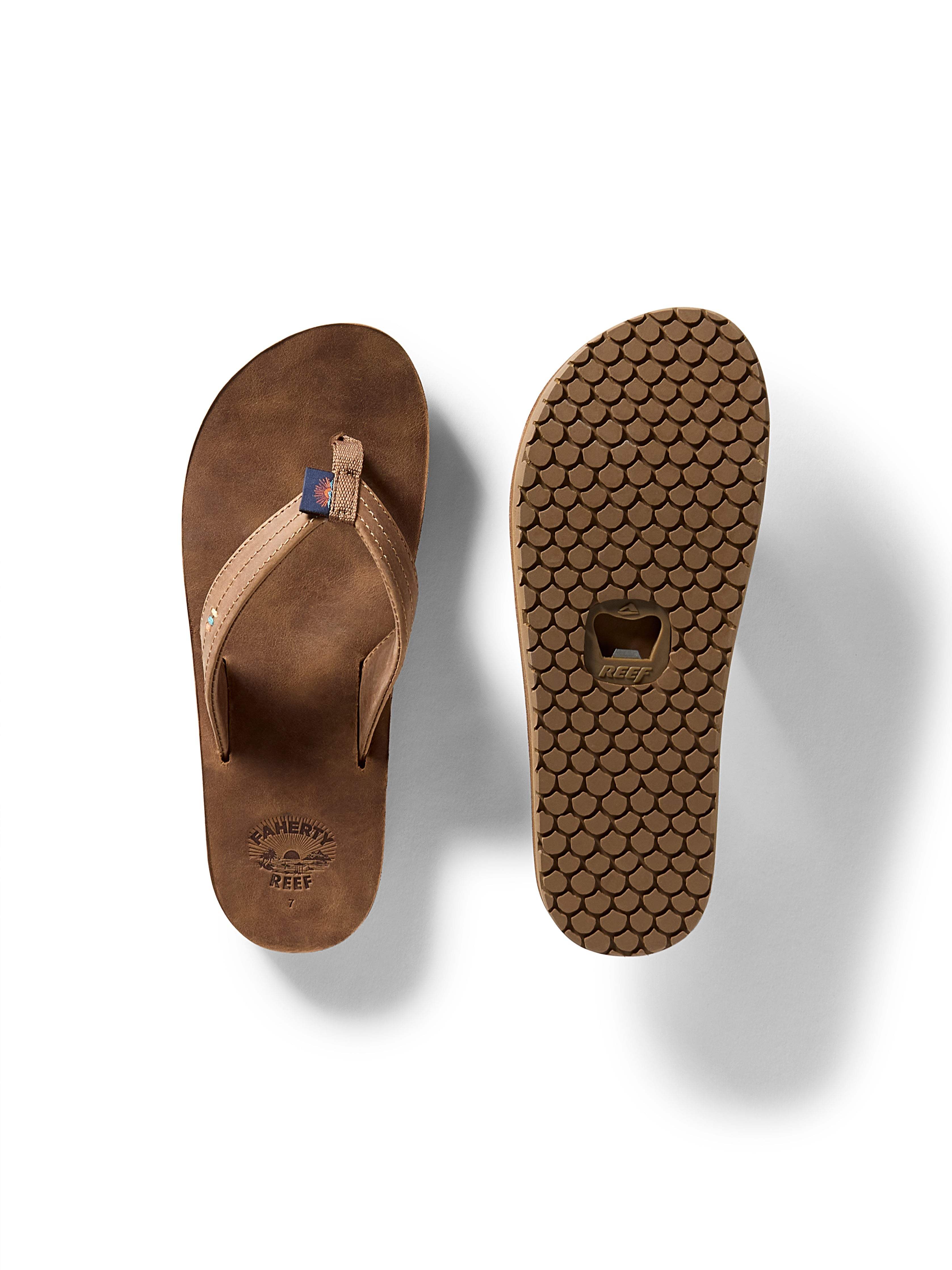 Faherty x REEF Women's Drift Away Flip Flop - Dark Brown